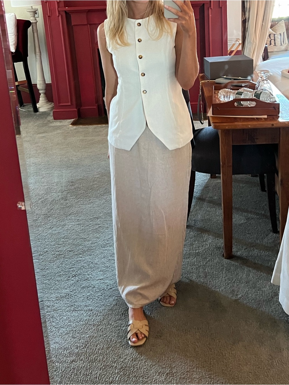 Old Navy Linen-Blend Maxi Column Skirt XS